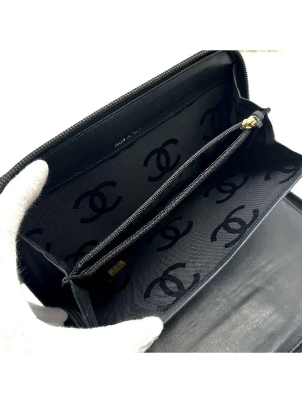 Chanel Wallet Coco Stitch Caviar Organizer